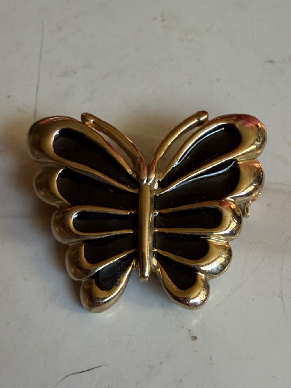 2/$30 Gold and Black Butterfly Brooch - Women Jewelry